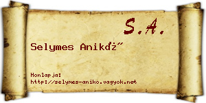 Selymes Anikó névjegykártya